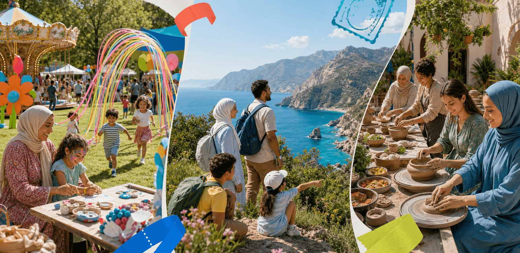ضيوف يستمتعون بالموسيقى والمغامرة وورشة فخار