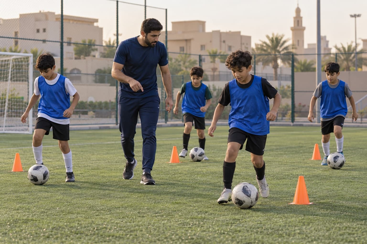 A group training session at a Saudi sports academy